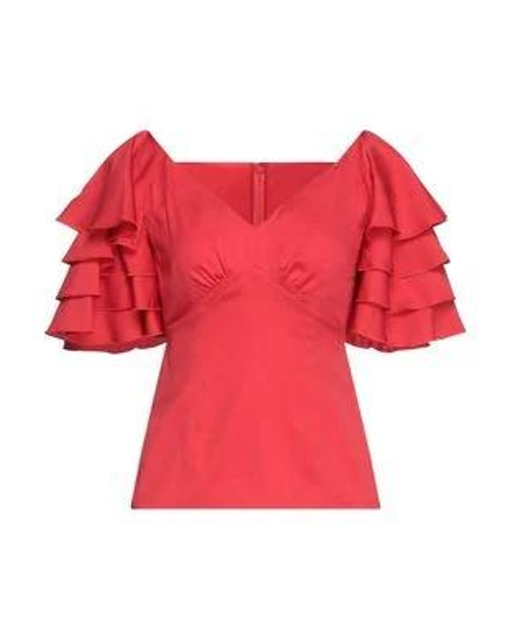 Dolce & Gabbana Red Ruched Short-Sleeve Top