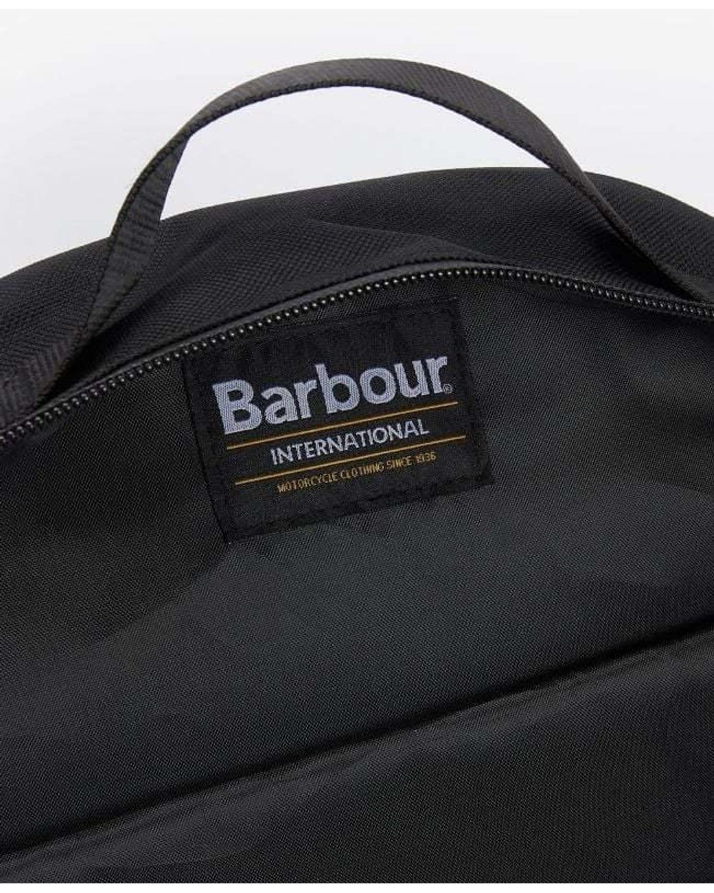 Barbour Black Logo Backpack for men