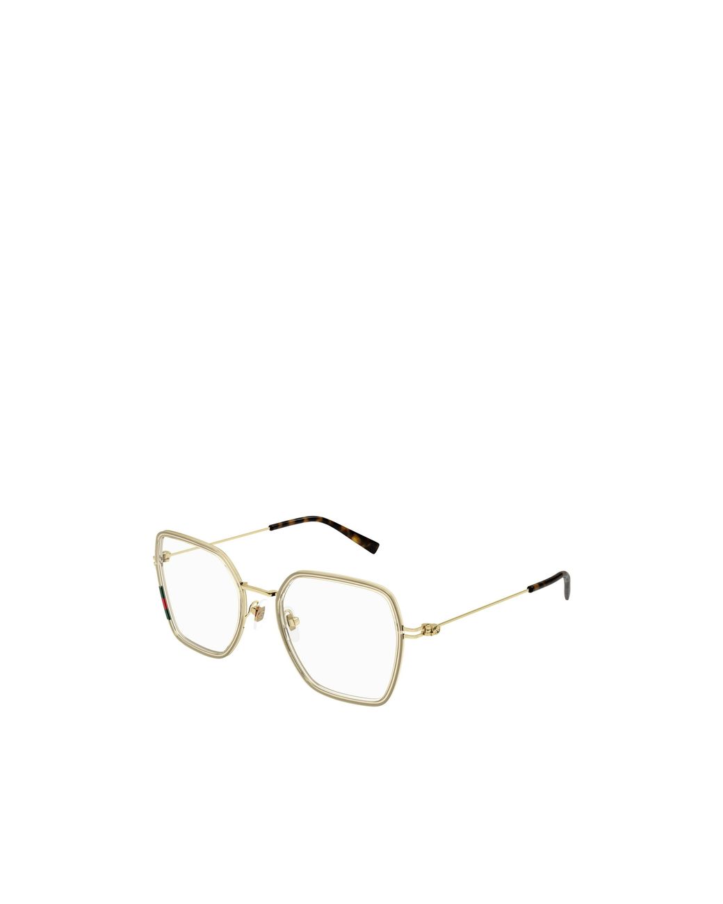 Gucci Metallic Eyewear Square Frame Glasses