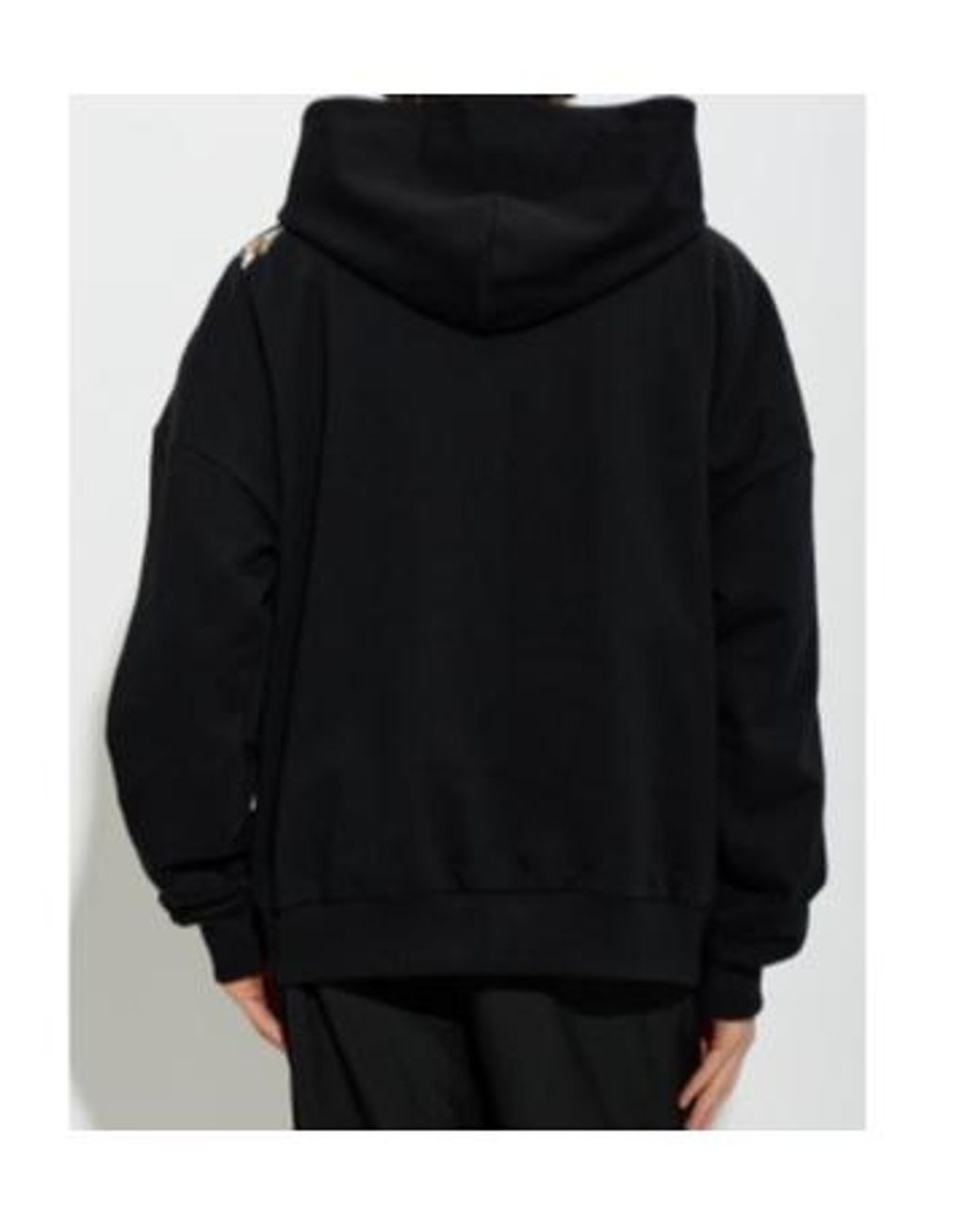 Balmain Black Appliqué-Embellished Cotton Hoodie for men