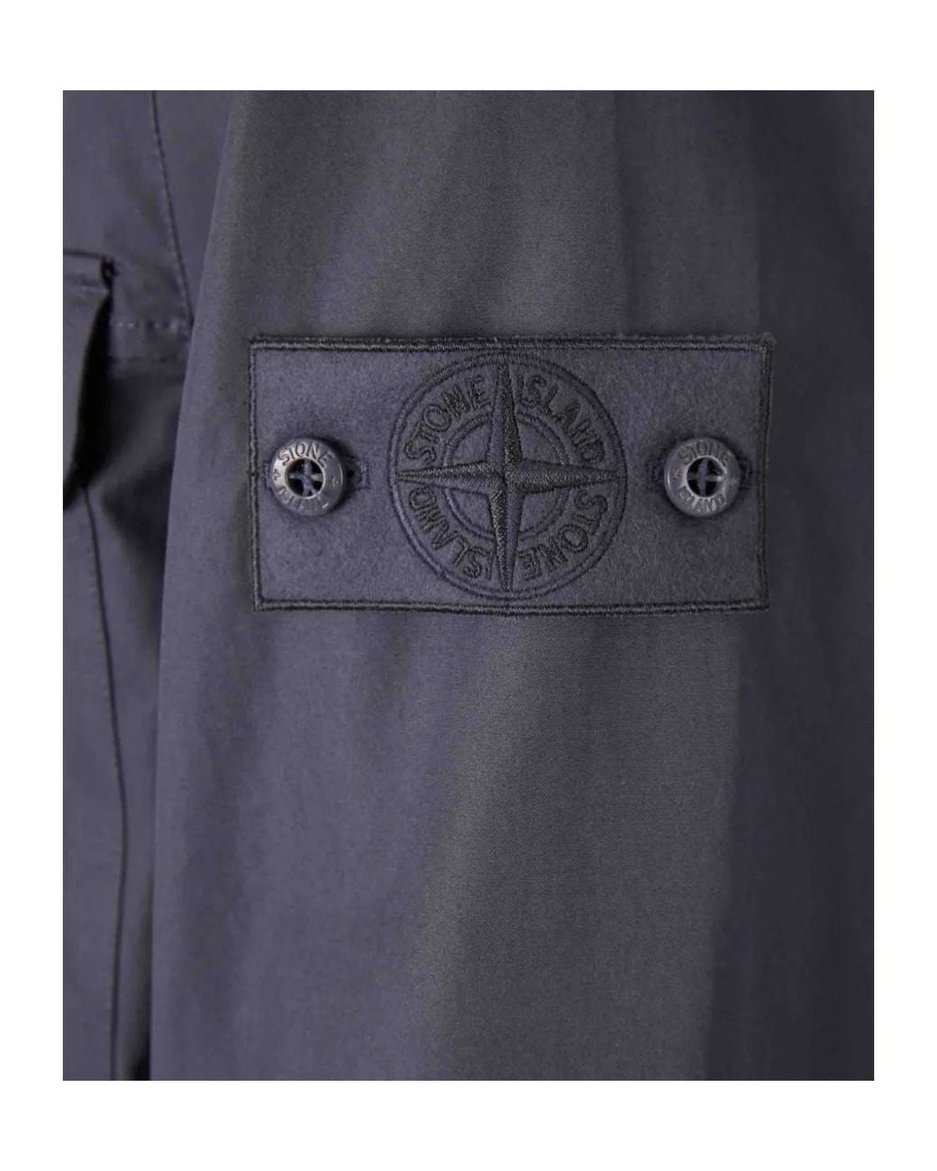 Stone Island Blue Buttoned Flap-Pocket Jacket for men