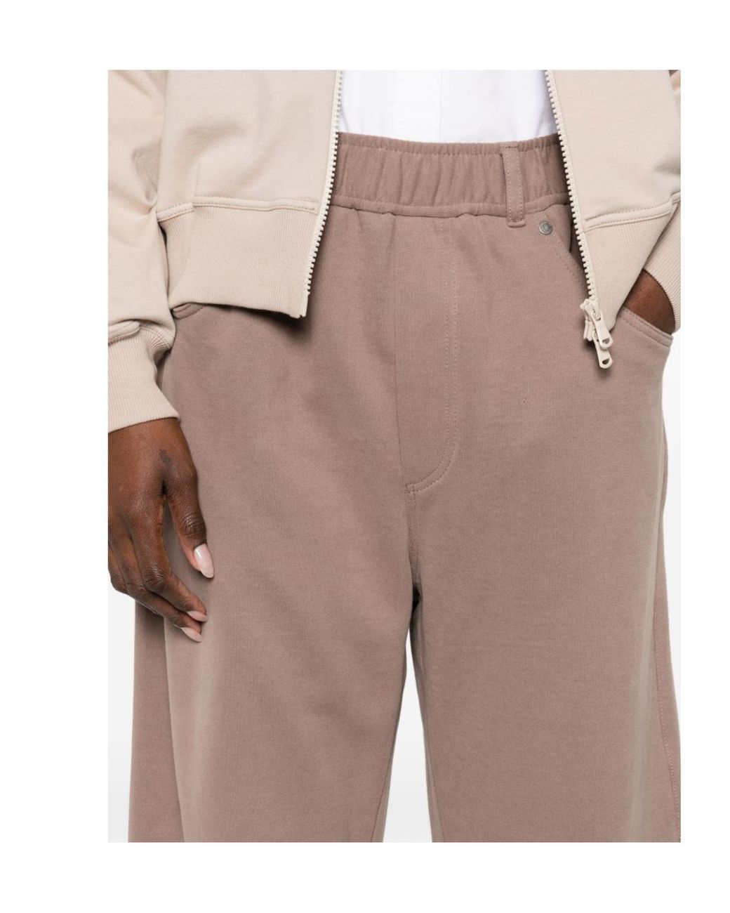 Brunello Cucinelli Brown Cotton Smooth French Terry Track Trousers