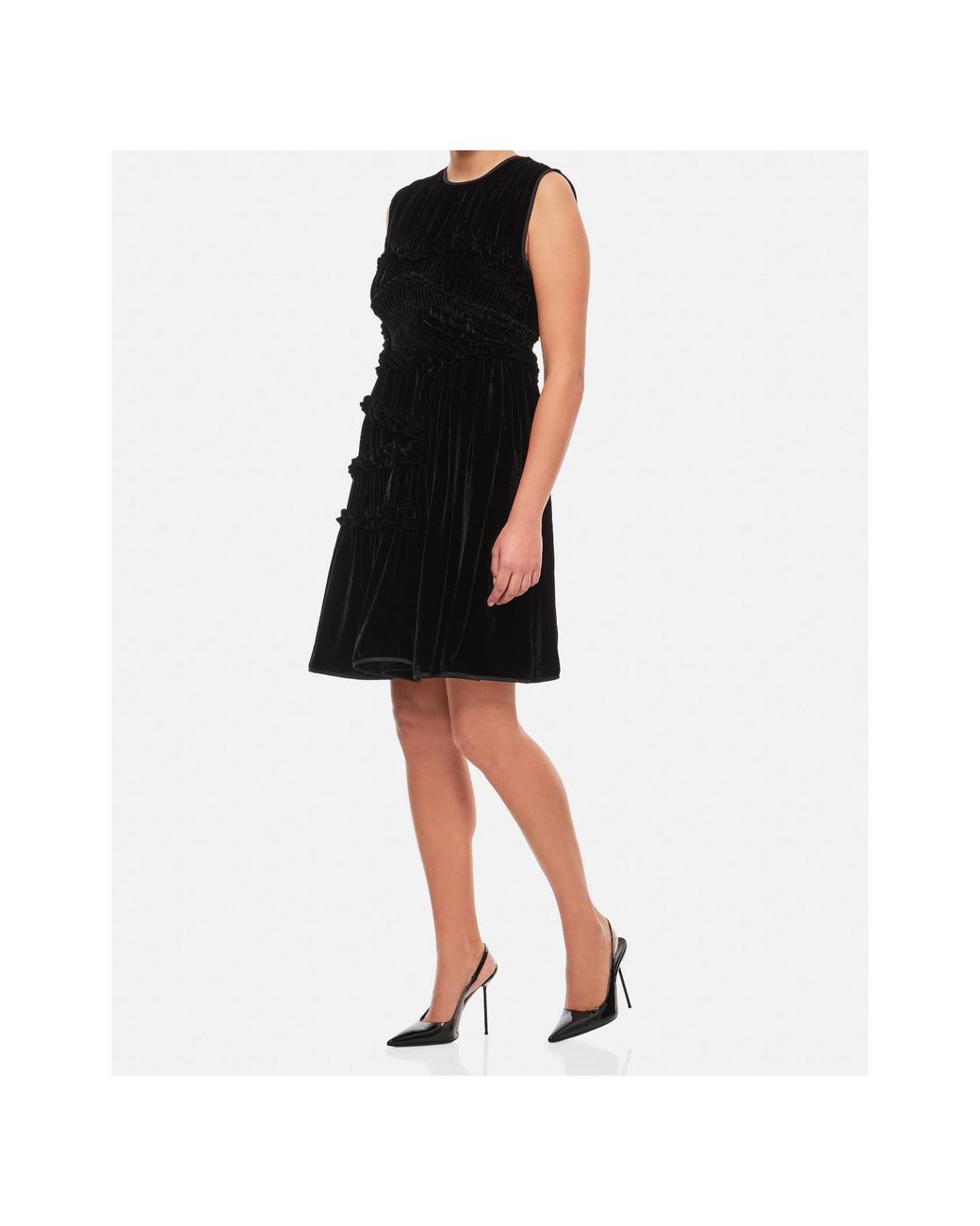 CECILIE BAHNSEN Black Uki Sleeveless Velvet Midi Dress