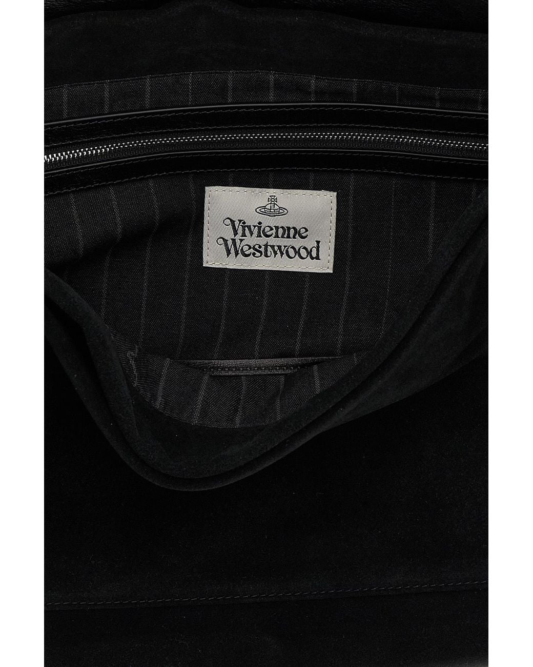 Vivienne Westwood Black Logo Plaque Top Handle Shoulder Bag