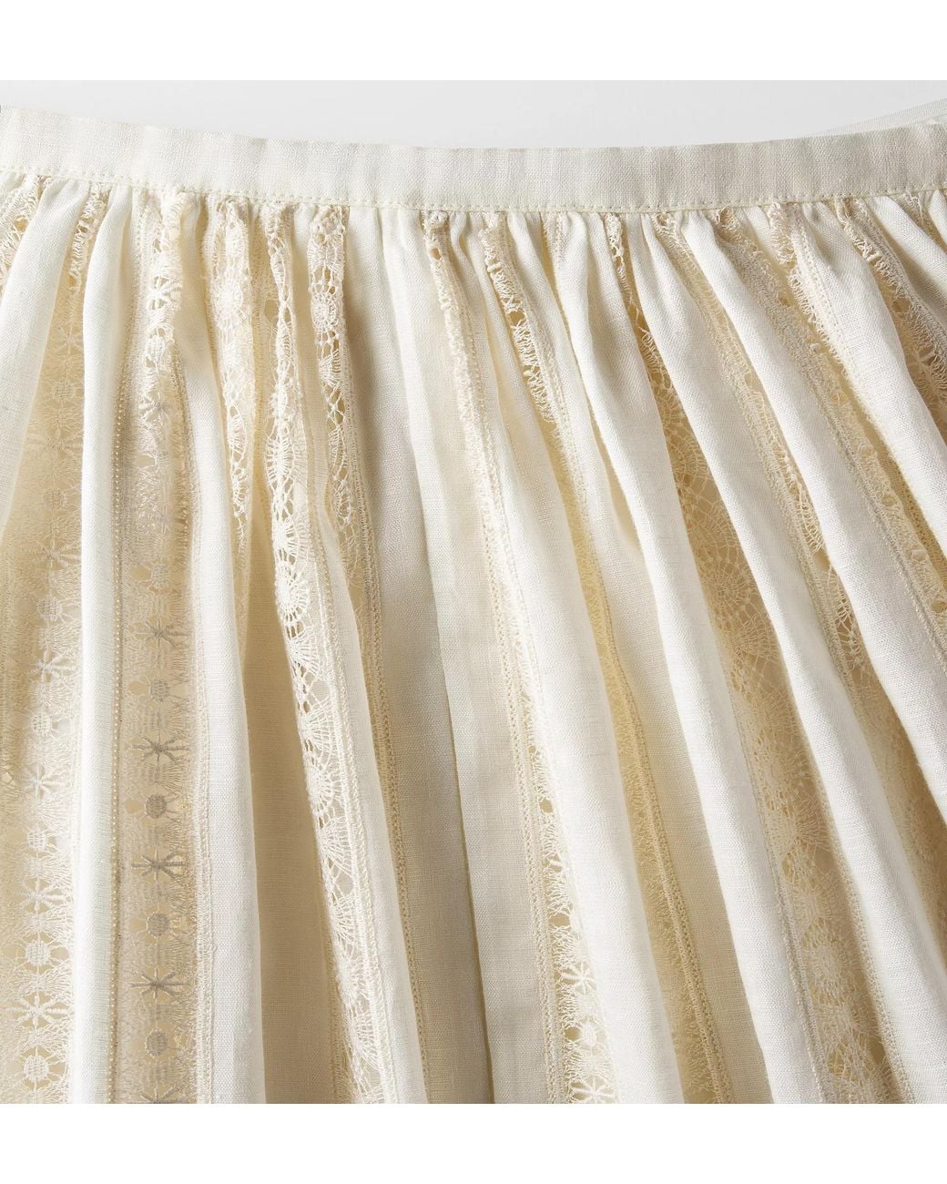 Dior White Iviera Embroidered Mid-Length Skirt