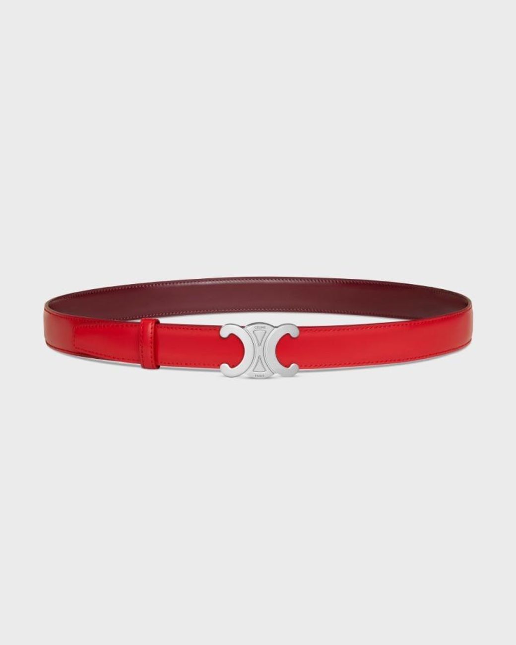 Céline White Triomphe Buckle 25 Mm Reversible Belt