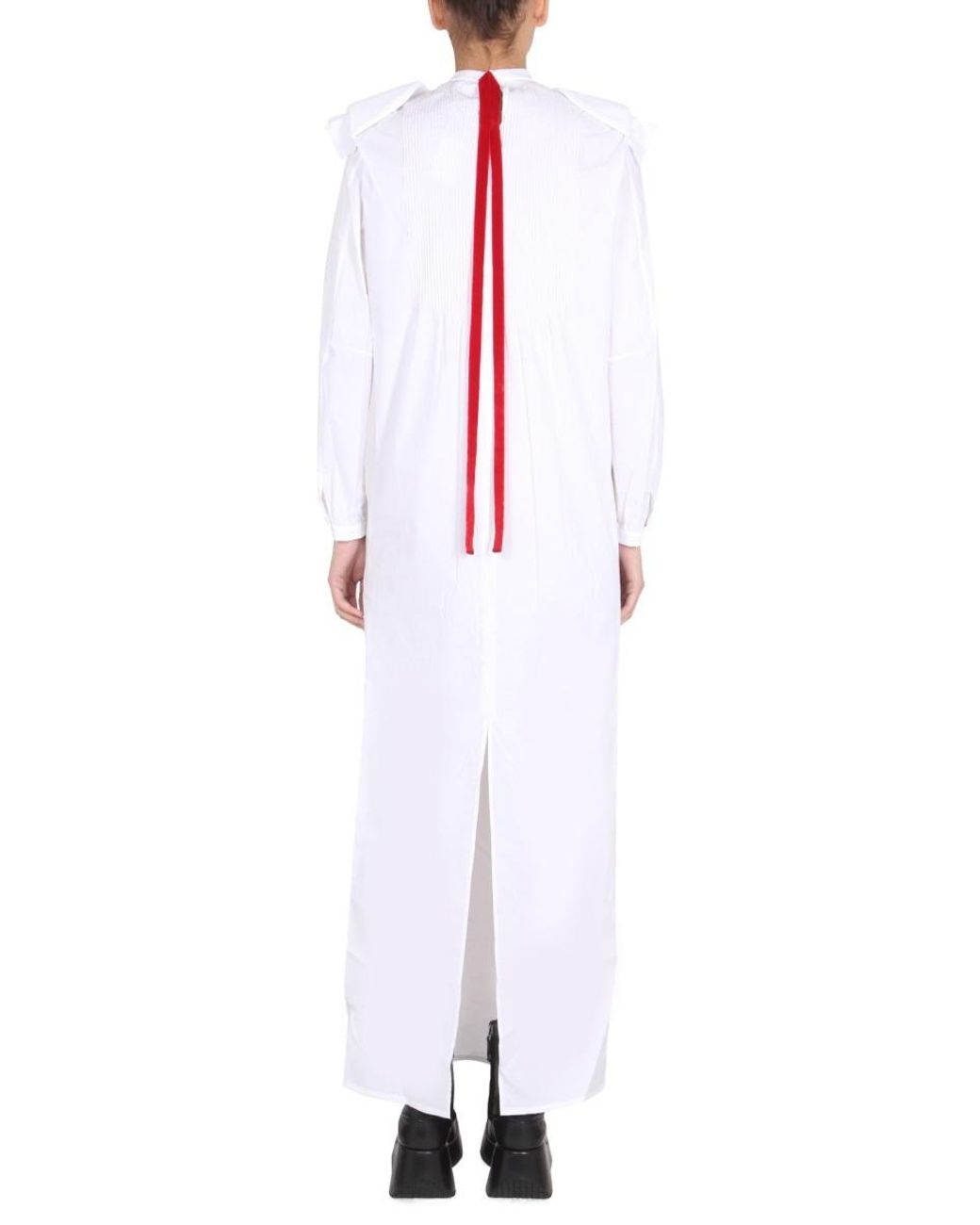 Raf Simons White Pleated Shirt Dress