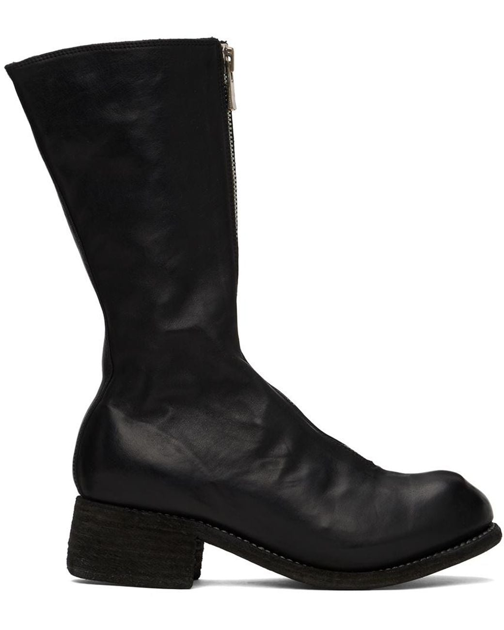 Guidi Black Pl9 Front Zipper Boots