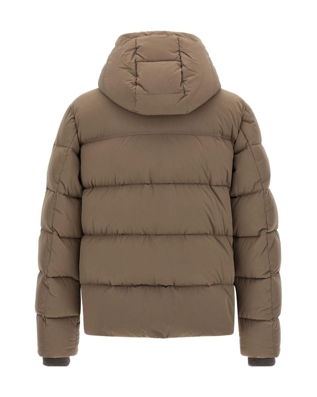 Moorer Brown Hooded Puffer Jacket for men