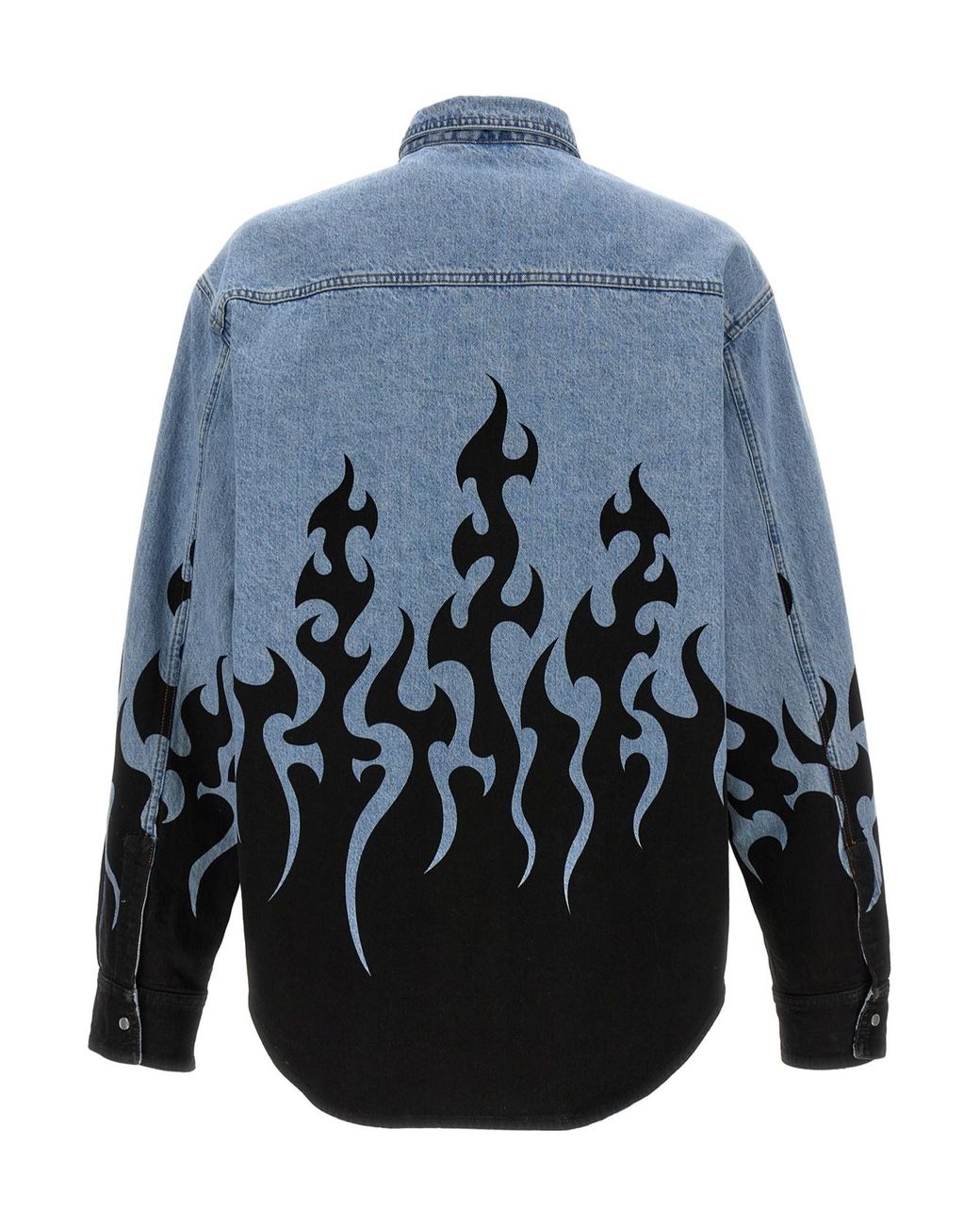 Vetements Blue Fire Printed Denim Jacket for men