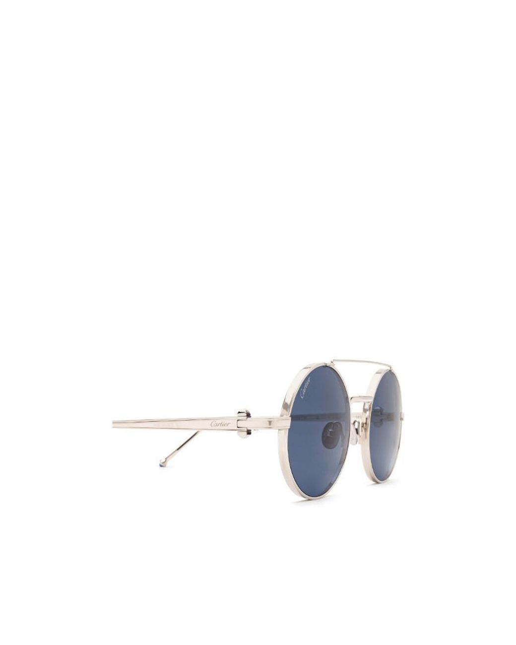 Cartier Blue Round Frame Sunglasses for men