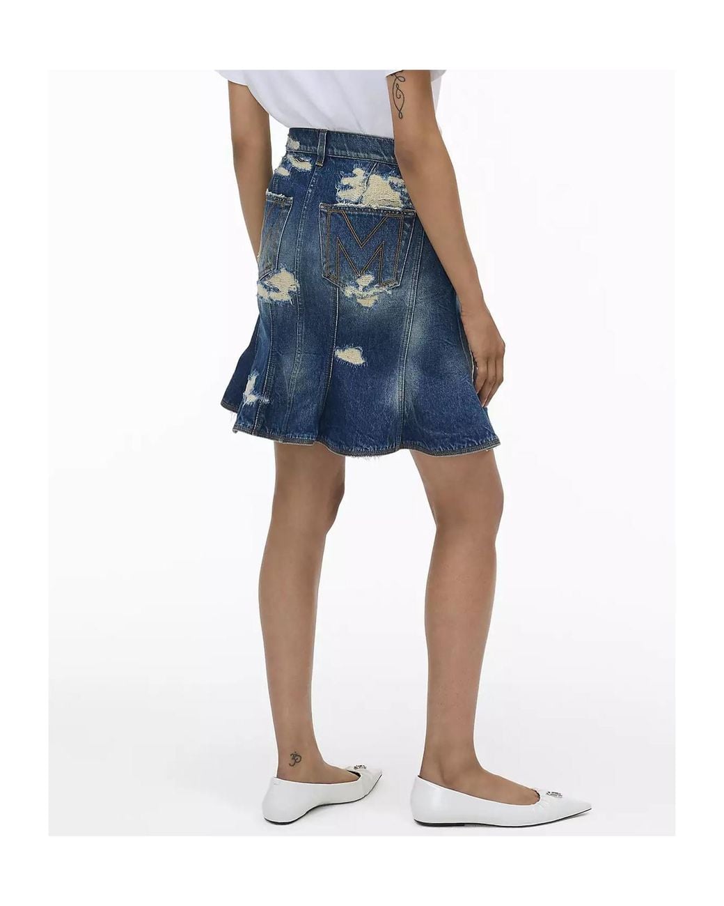 Marc Jacobs Blue The Rip And Repair Fluted Mini Skirt