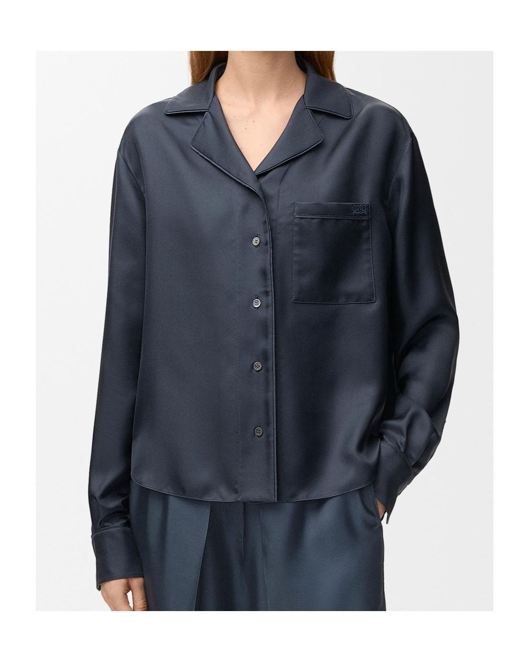 Loewe Blue Silk Twill Shirt