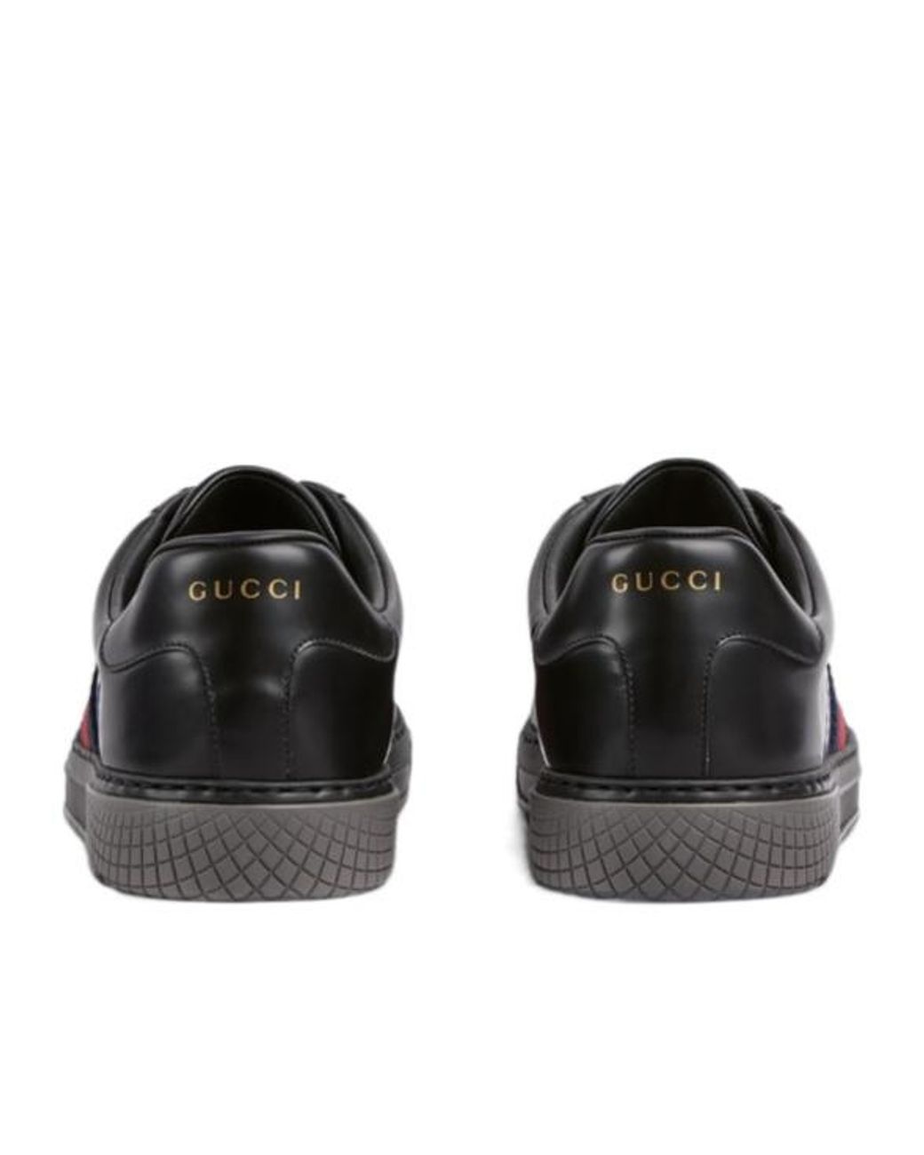 Gucci Black Ace Trainers With Web, Uk for men