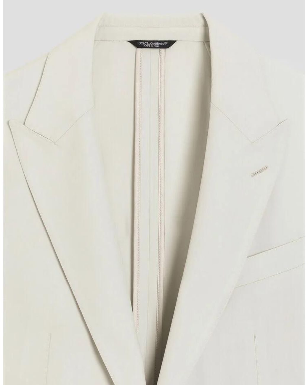 Dolce & Gabbana White Single-Breasted Slim Blazer for men
