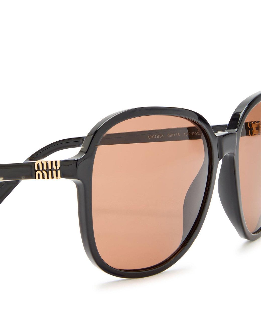 Miu Miu Pink Rounded-Corner Rectangular Sunglasses