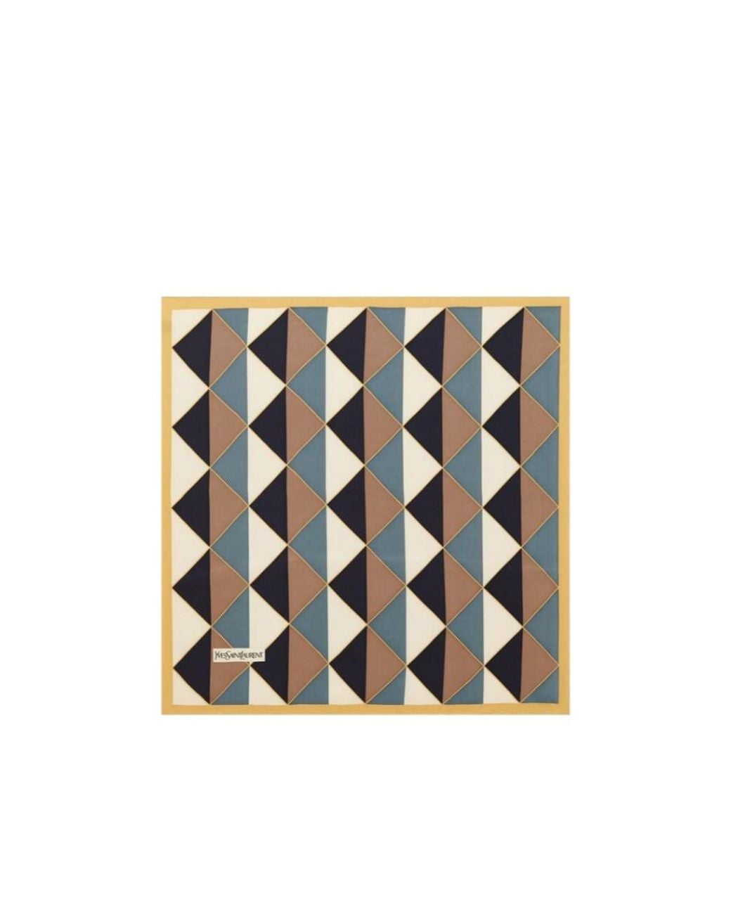 Saint Laurent Blue Geometric-Print Silk Scarf for men