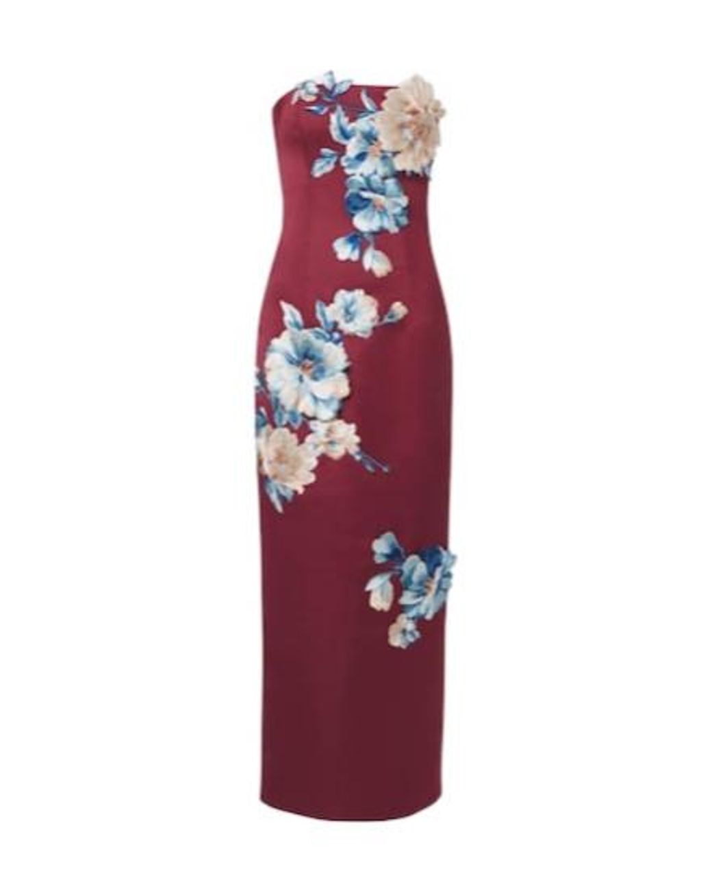 Leo Red Rayna Floral-Appliqué Bustier Dress