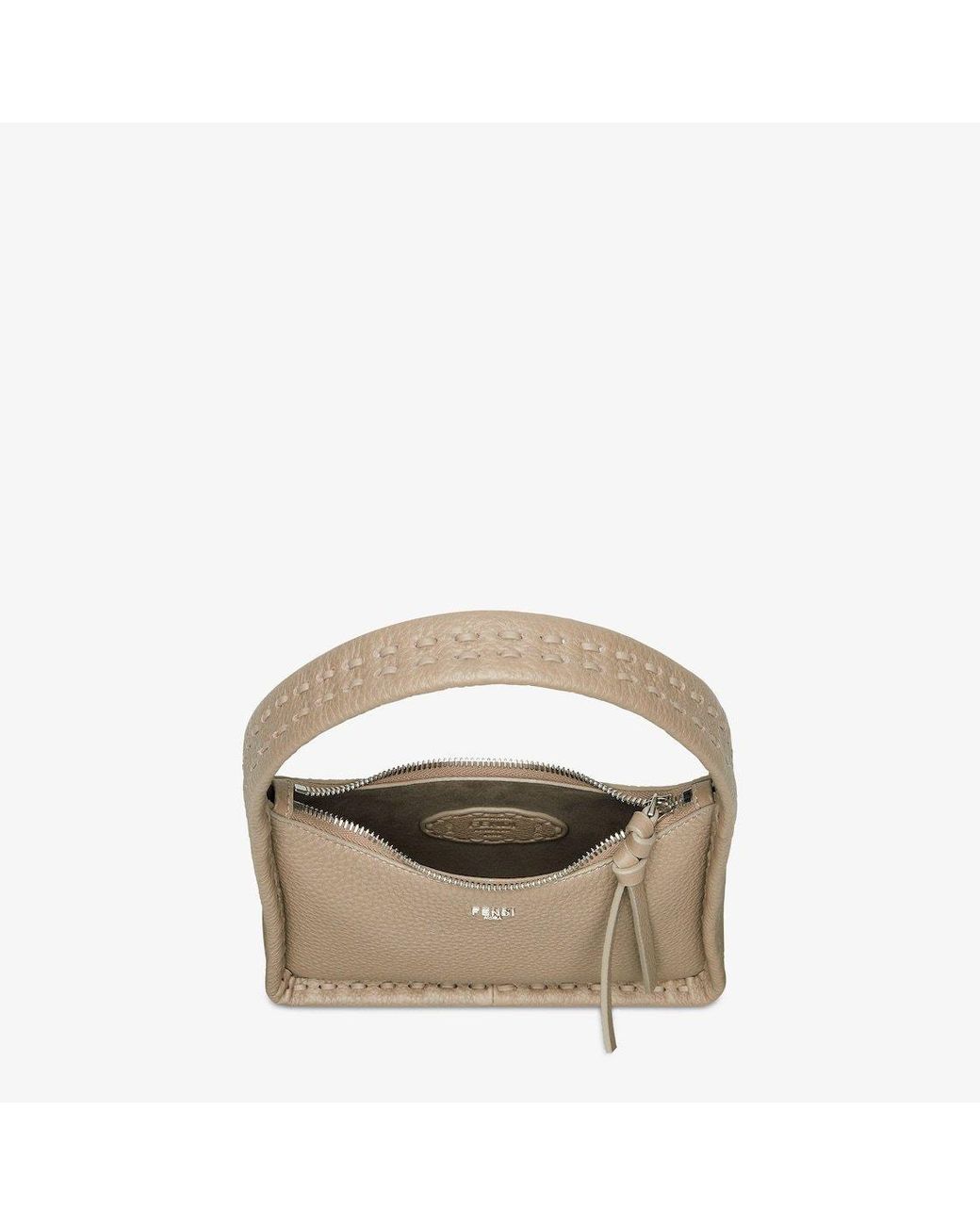 Fendi Natural Mini Fendessence Logo Plaque Tote Bag