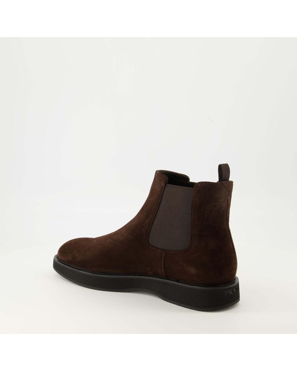 Prada Brown Suede Chelsea Boots for men