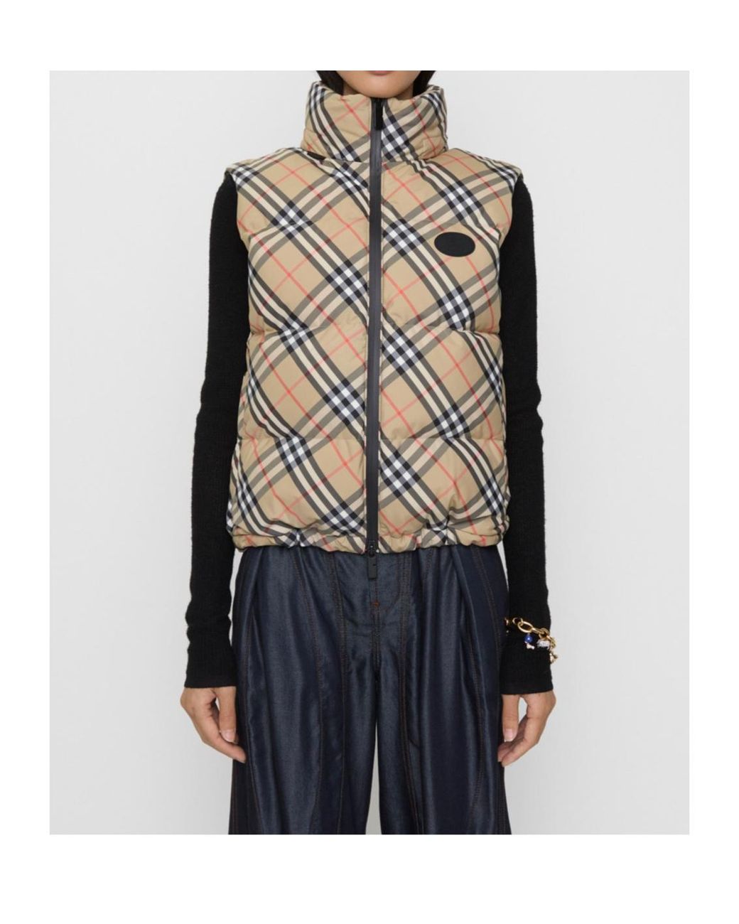 Burberry Metallic Check Puffer Gilet