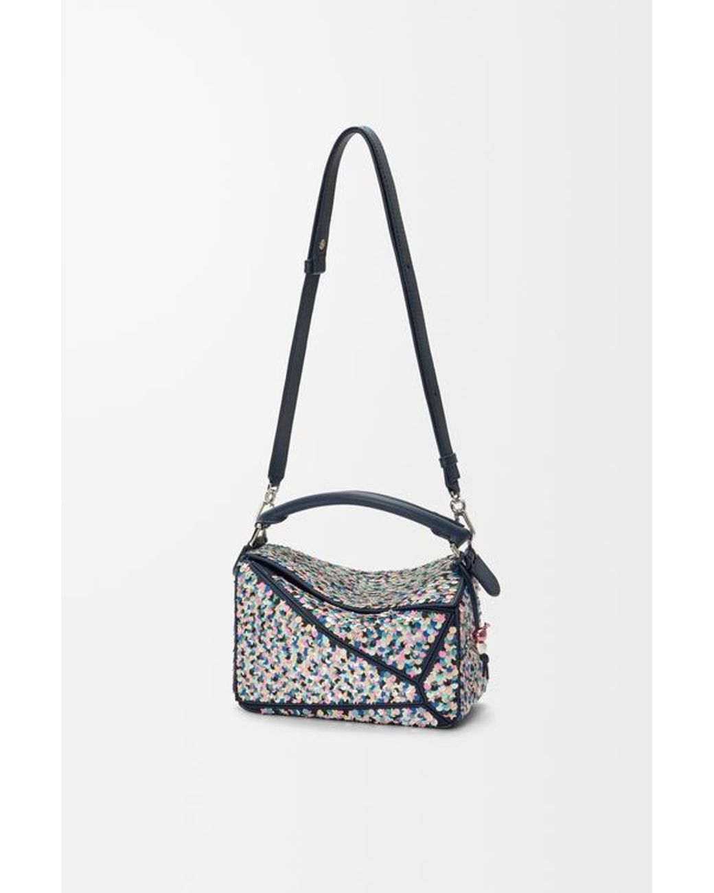 Loewe Blue Puzzle Small Logo Shoulder Bag