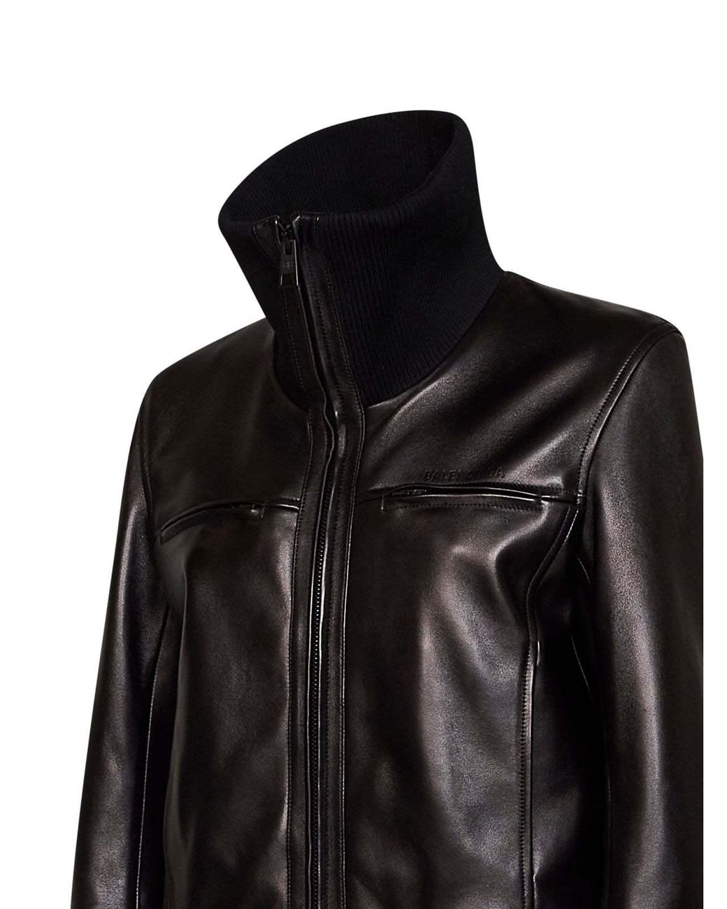 Balenciaga Black Ribbed-Trim Zip-Up Jacket