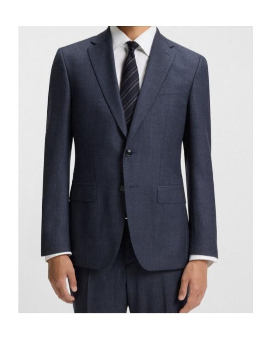 Boss Blue Long-Sleeved Suit Jacket for men