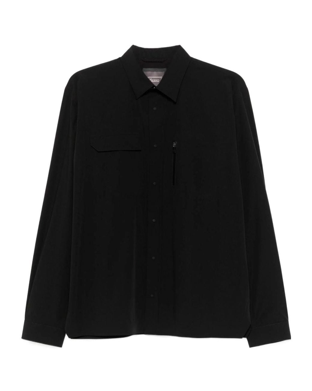 Herno Black Chest-Pockets Long Sleeved Shirt for men