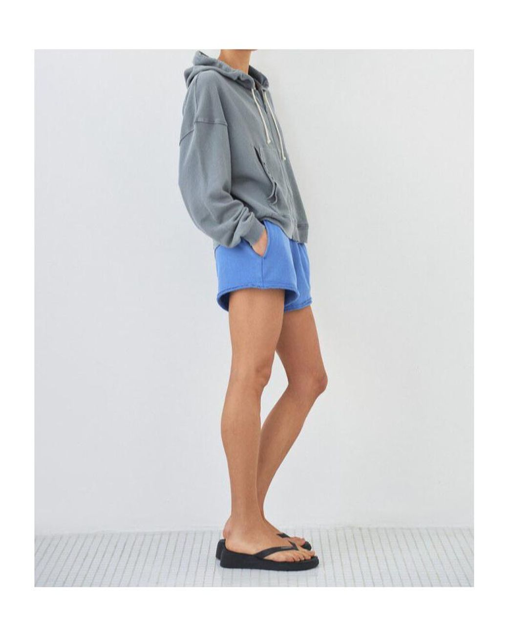 American Vintage Gray Distressed Zip Hoodie