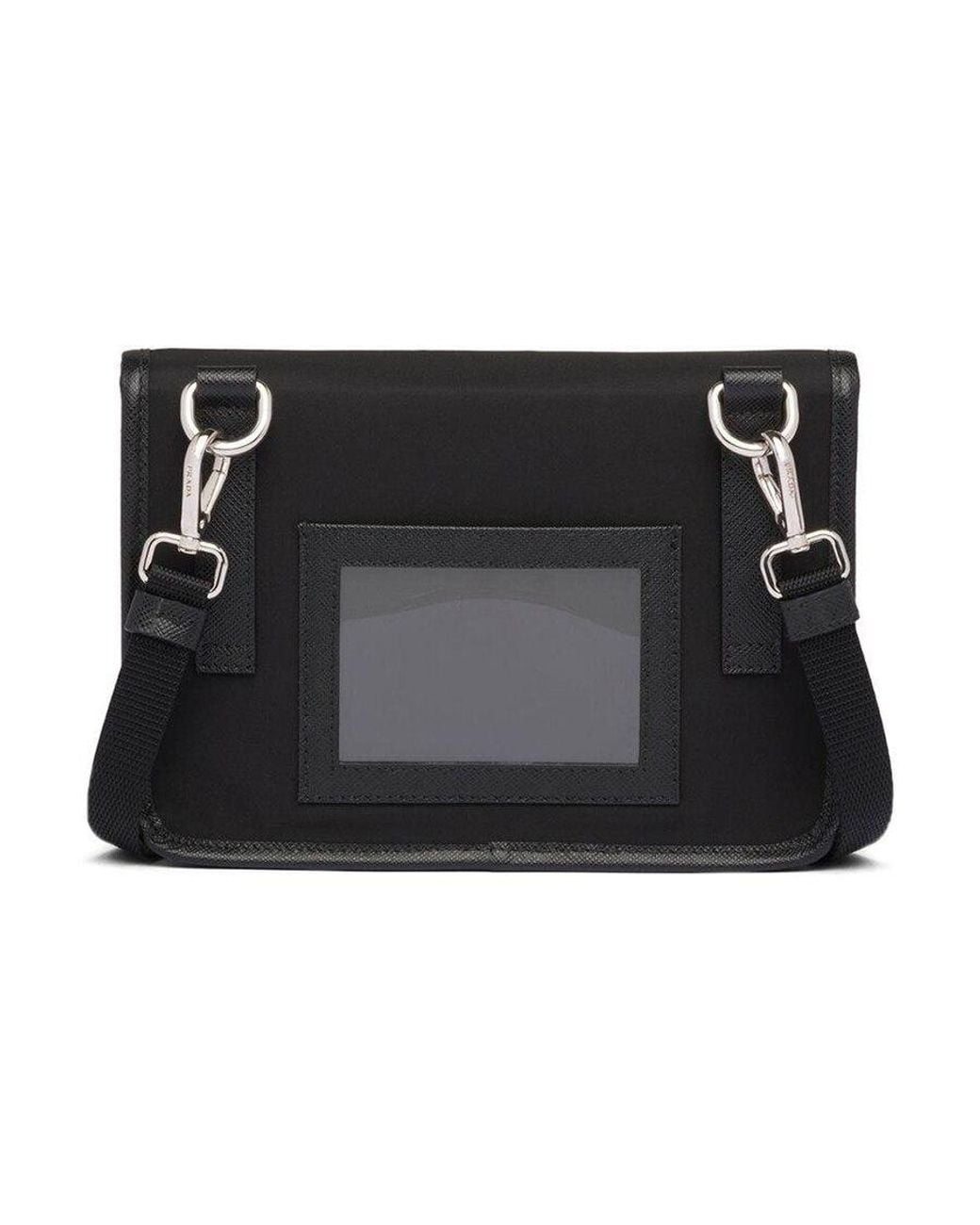 Prada Black Re-Nylon And Saffiano Leather Smartphone Case for men