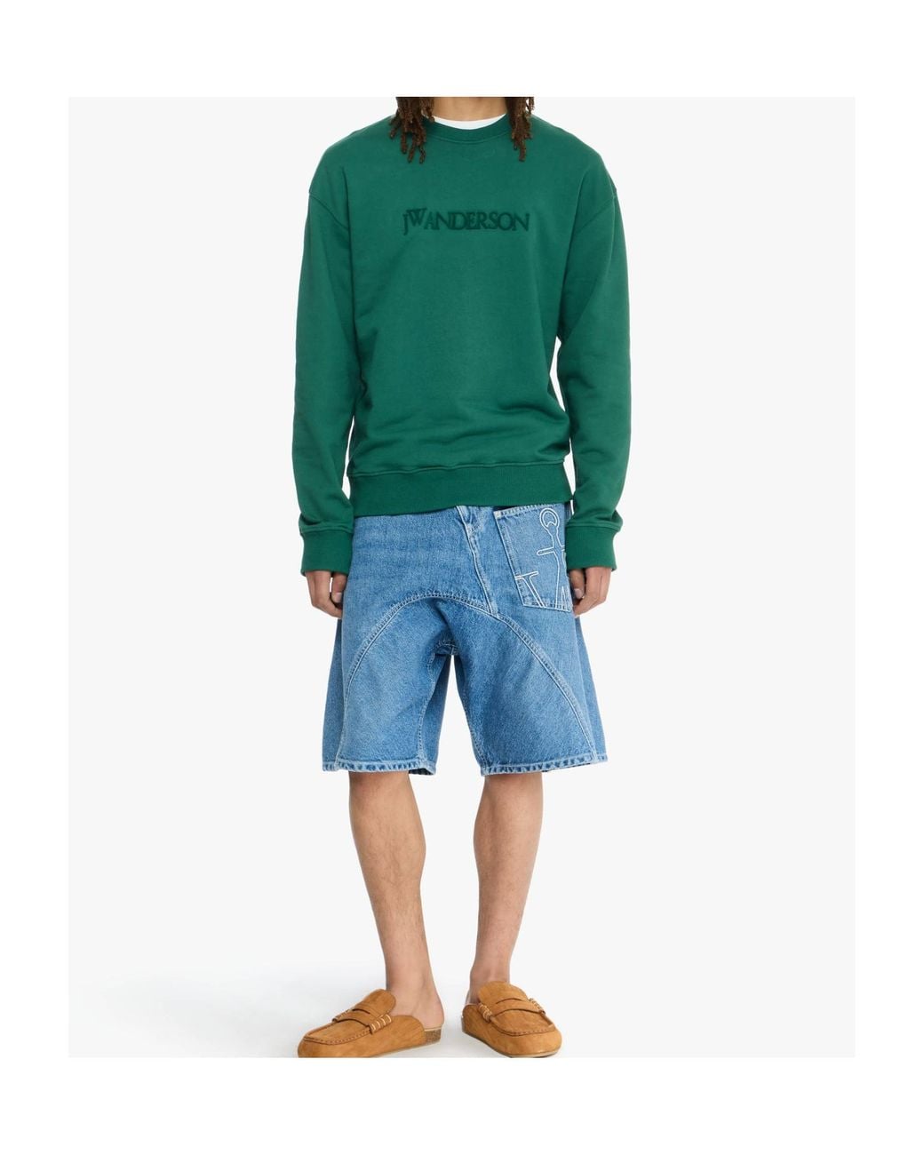 J.W. Anderson Green Jw Anderson Logo Embroidered Sweatshirt for men