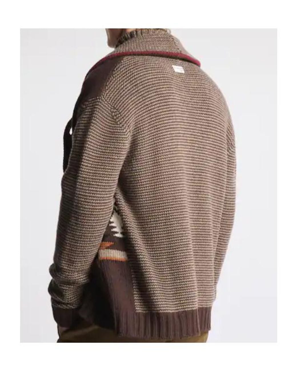 Fay Brown Jacquard Shawl Collar Cardigan for men