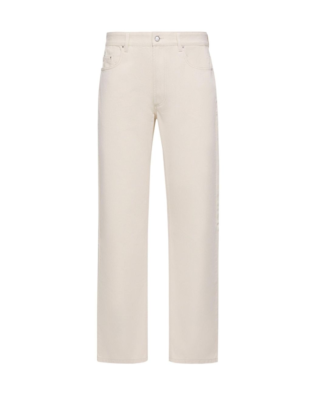 Moncler White Logo-Patch Jeans for men