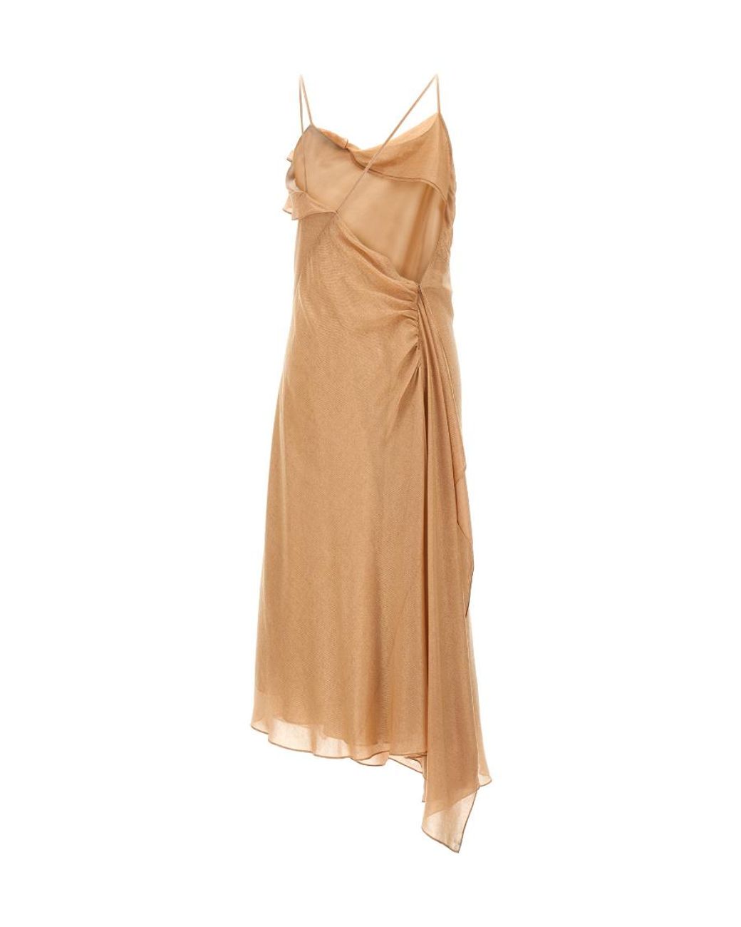 Victoria Beckham Natural Asymmetric Cami Slip Dress