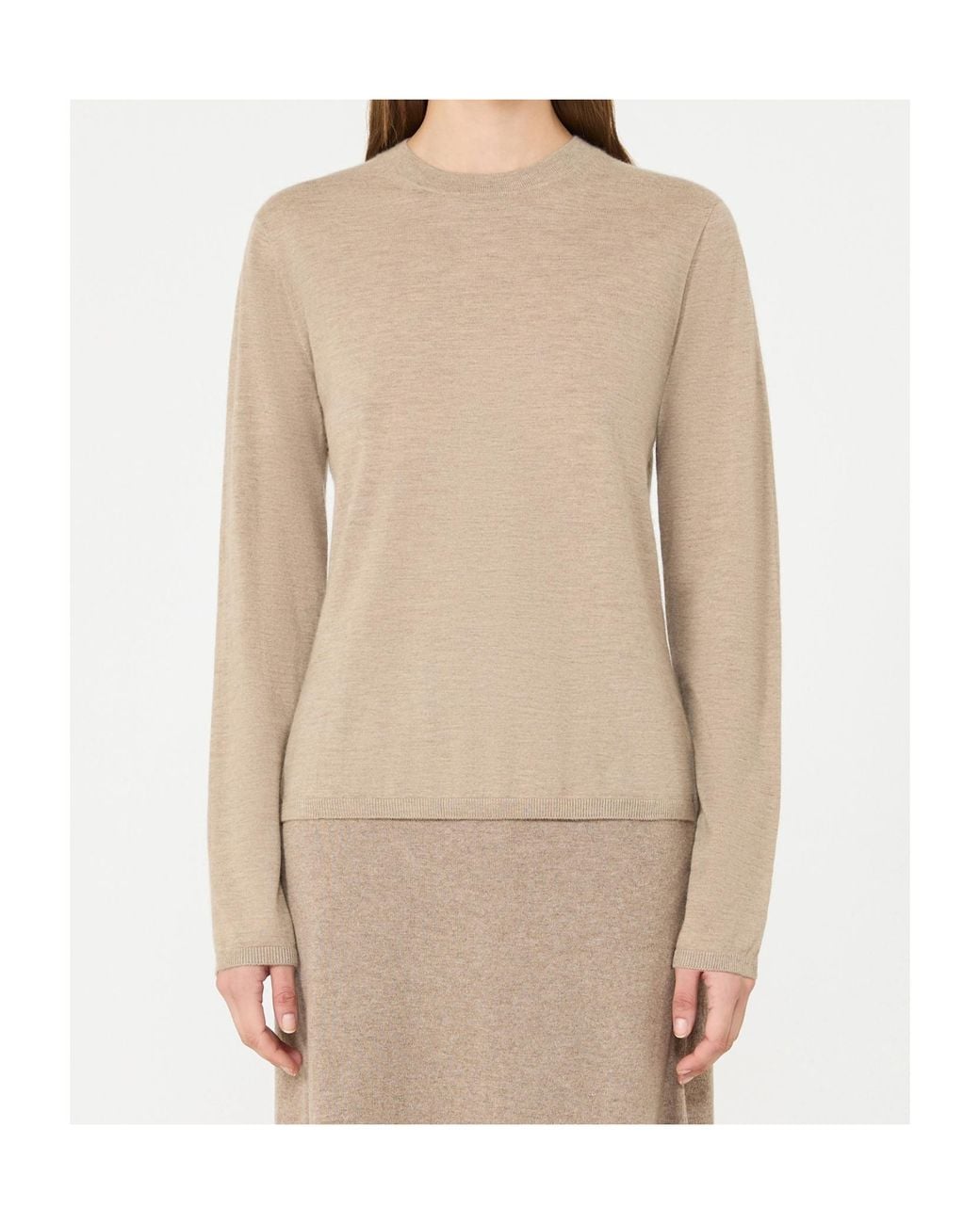 Max Mara Natural Cashmere Yarn Crew-Neck Sweater