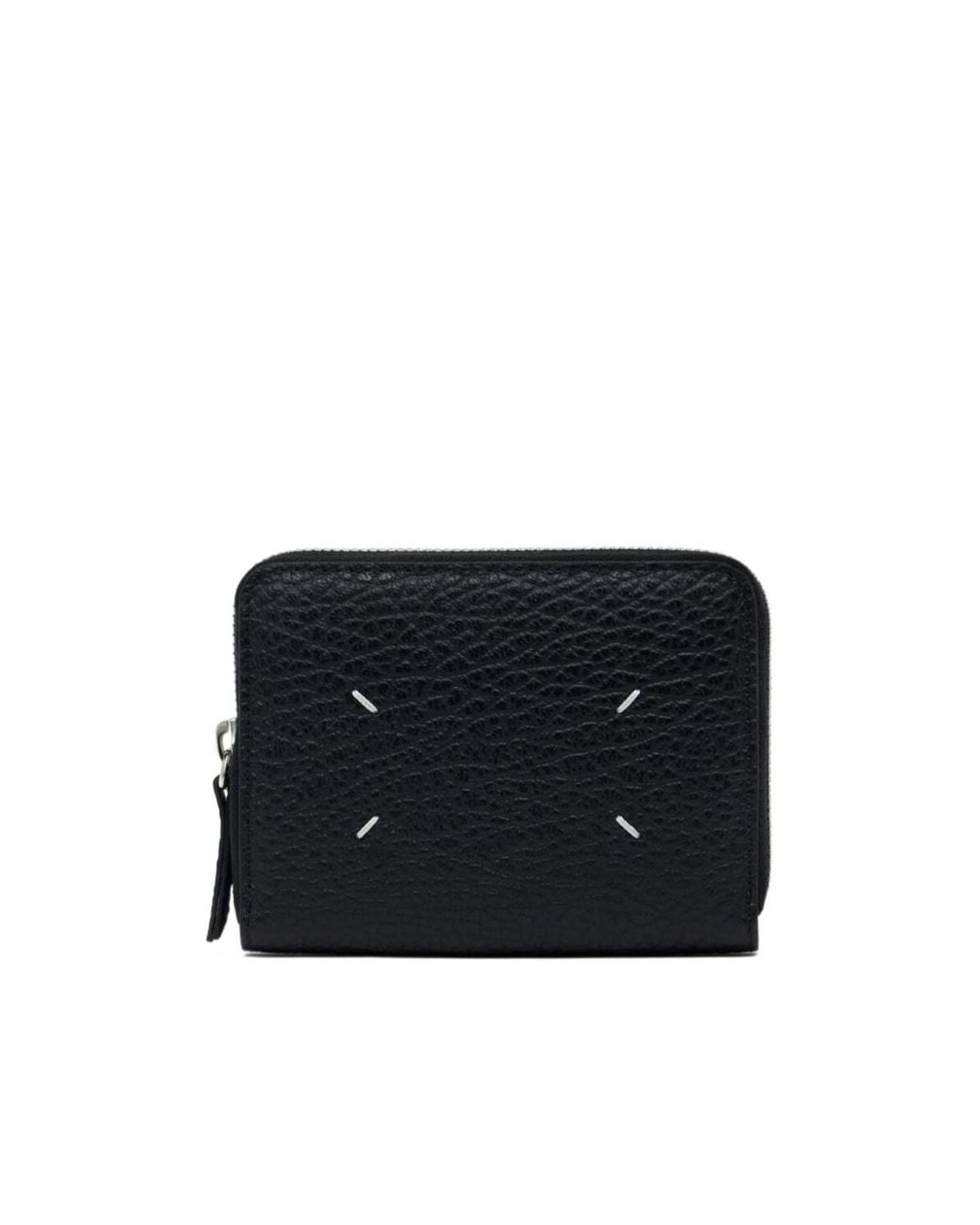 Maison Margiela Black Small Four Stitches Zip Wallet