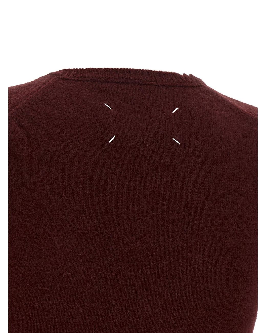 Maison Margiela Red Distressed Knitted Vest