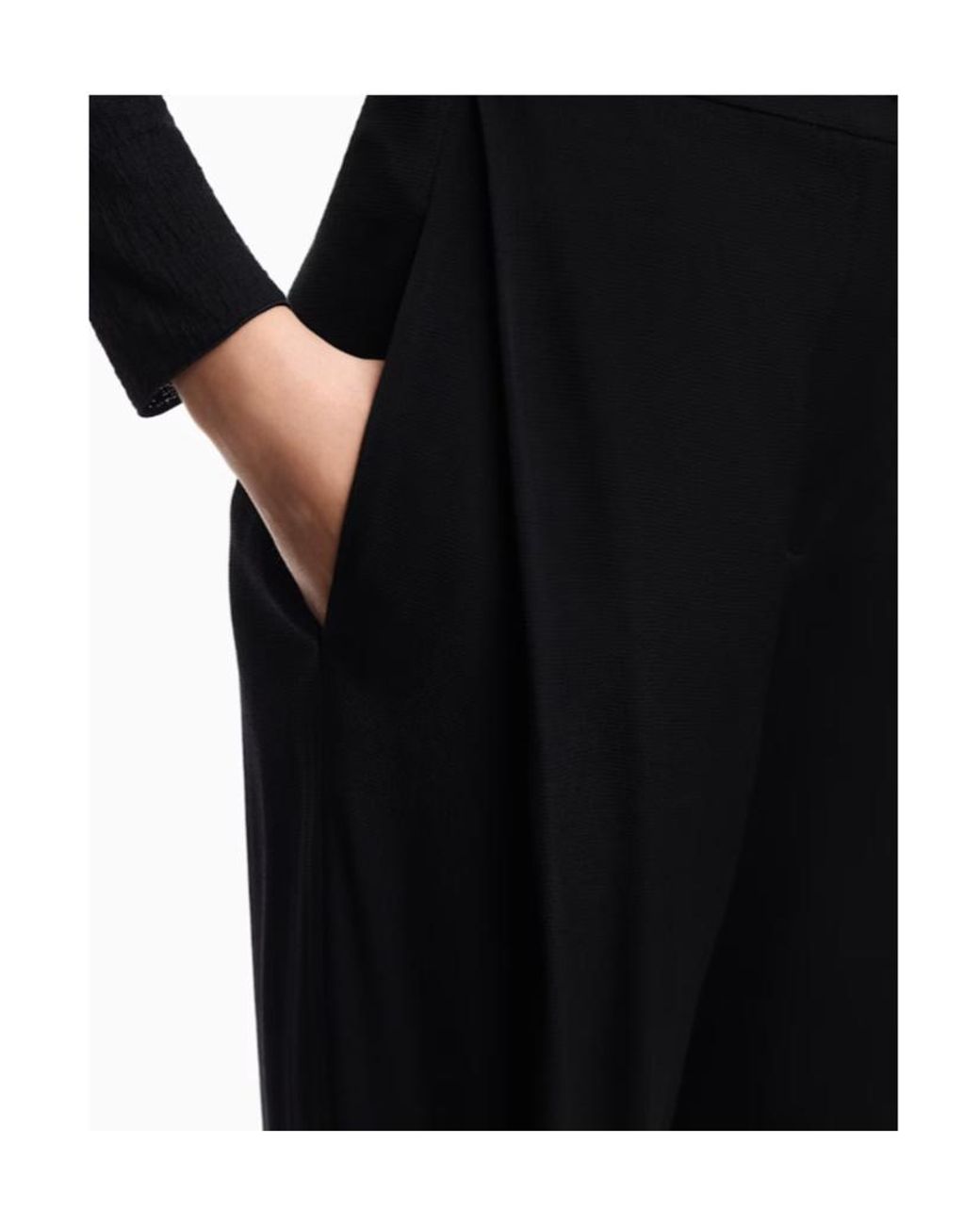 Emporio Armani Black Relaxed Pleated Pants