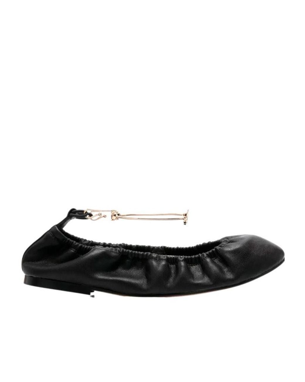 Twinset Black Ankle Strap Flats