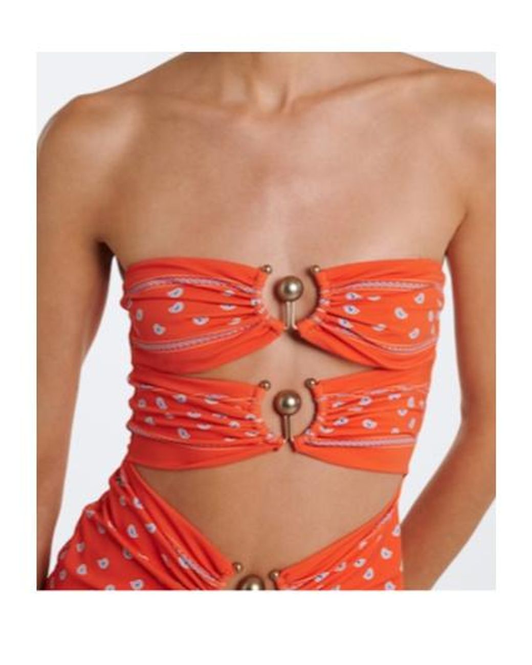 Christopher Esber Orange Orbit Bandana Cutout Minidress