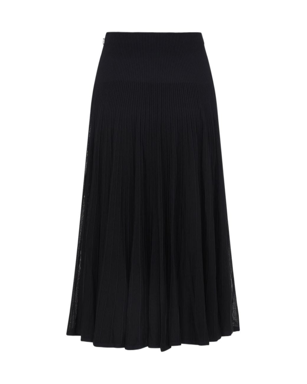 Ralph Lauren Black Celia Pleated Midi Skirt