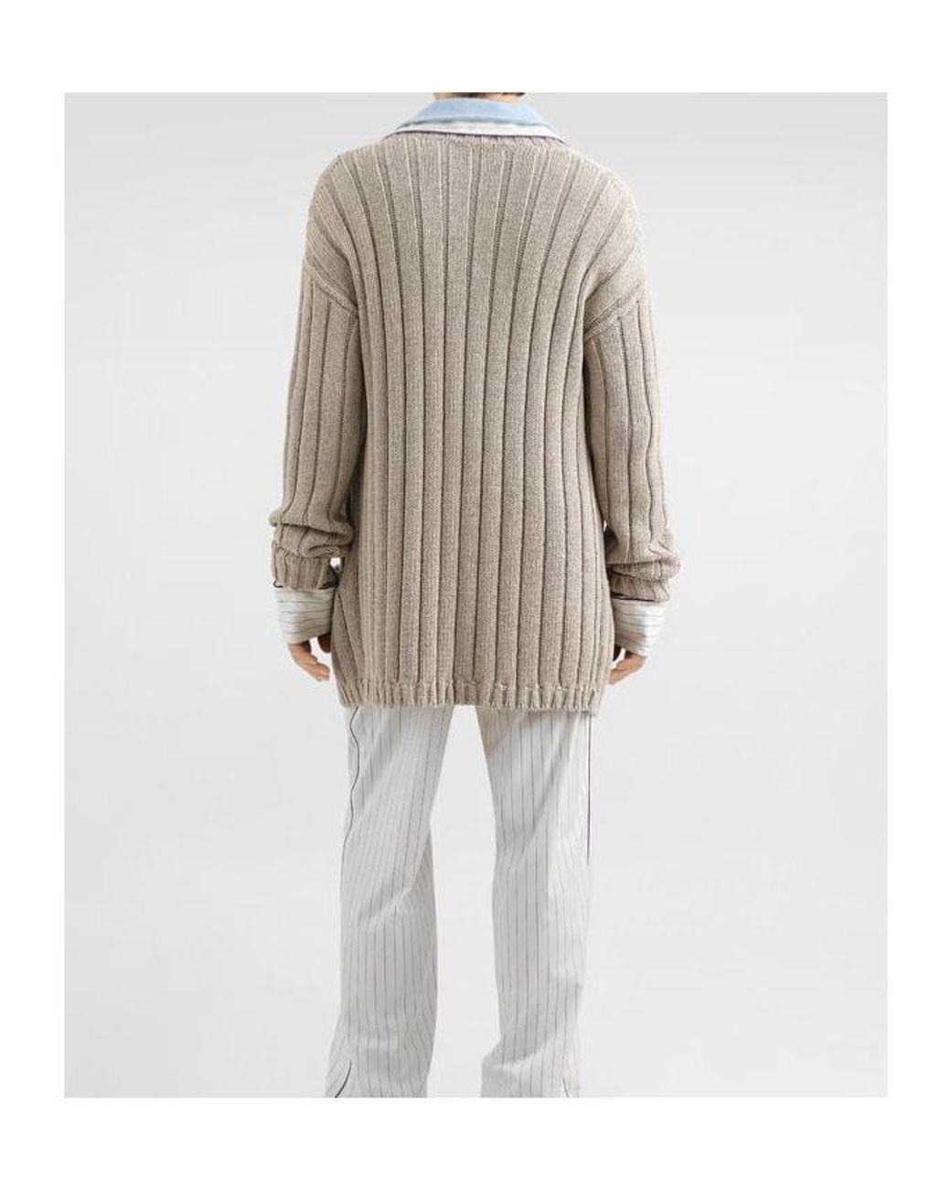 Dolce & Gabbana White Cotton-Blend Cardigan for men