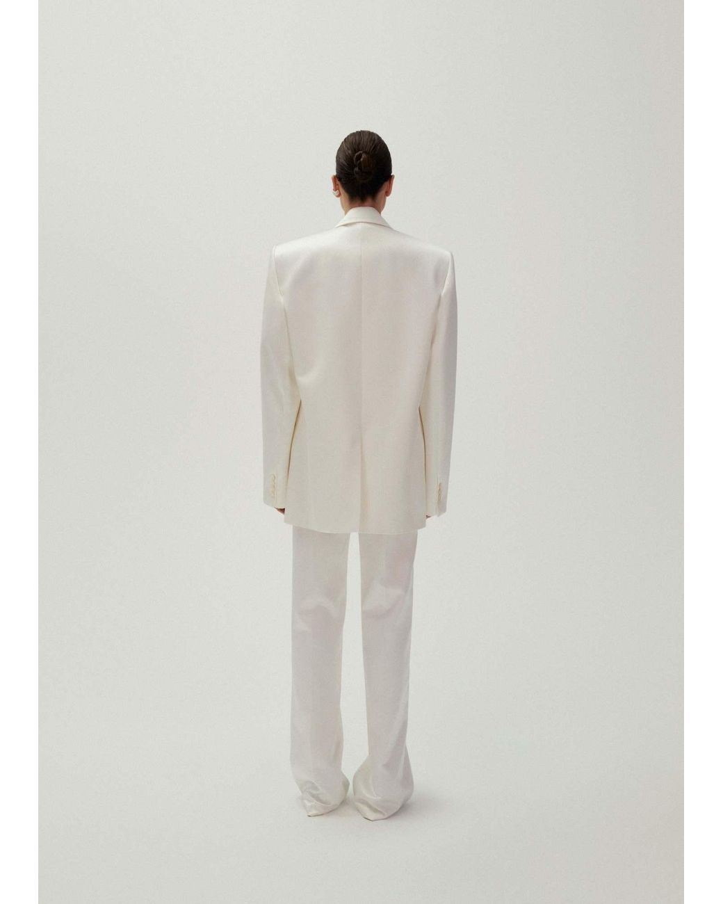 Magda Butrym White Wide-Leg Casual Pants