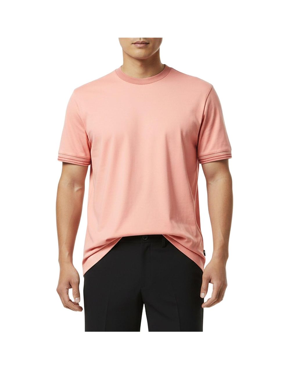 Boss Pink Cotton T-Shirt for men