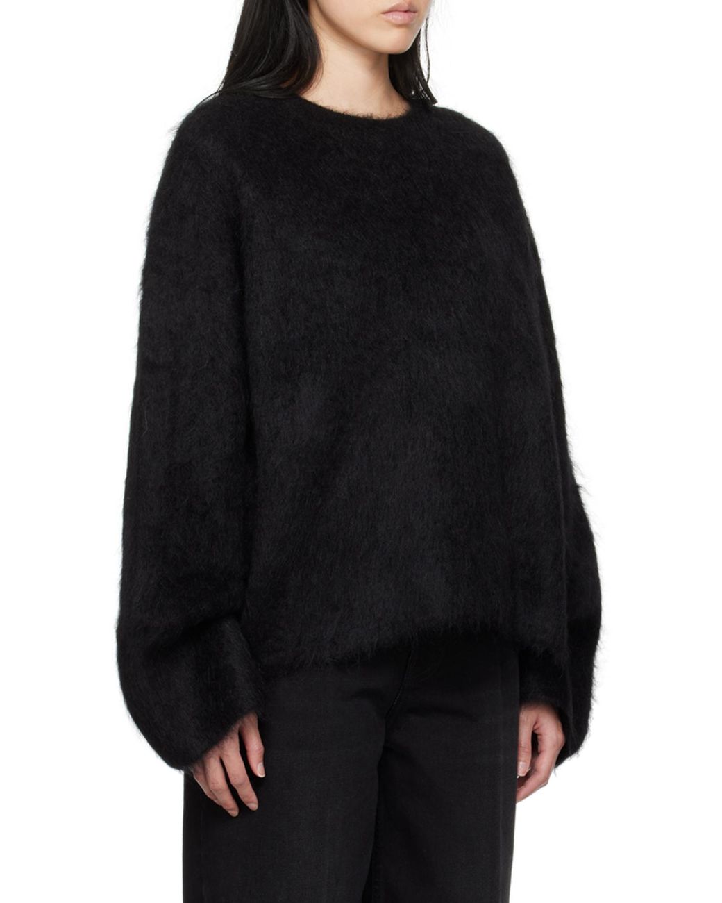 Totême Black Totême Long Sleeved Crewneck Jumper
