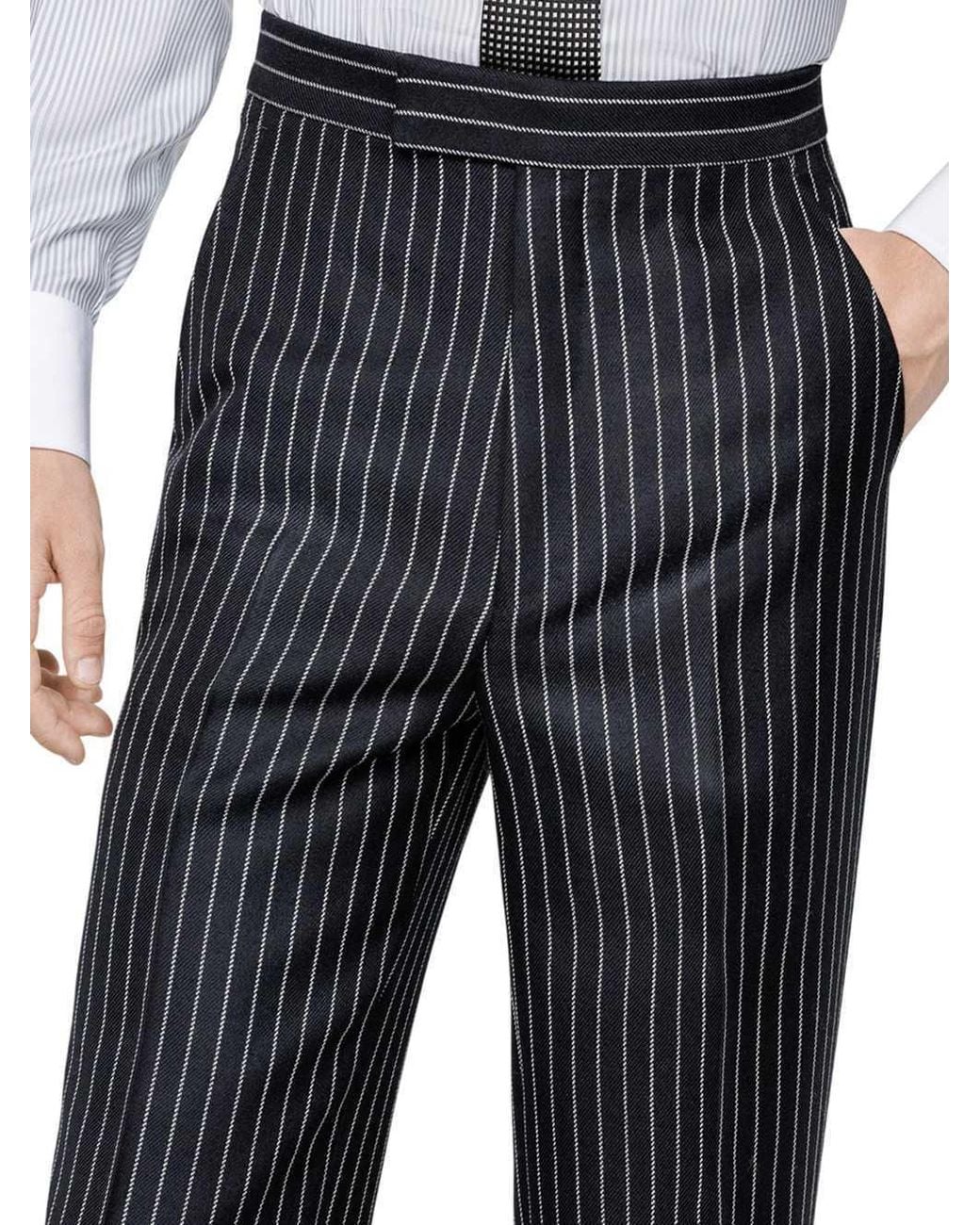 Tom Ford Blue Stripe High-Waist Wide Pant for men