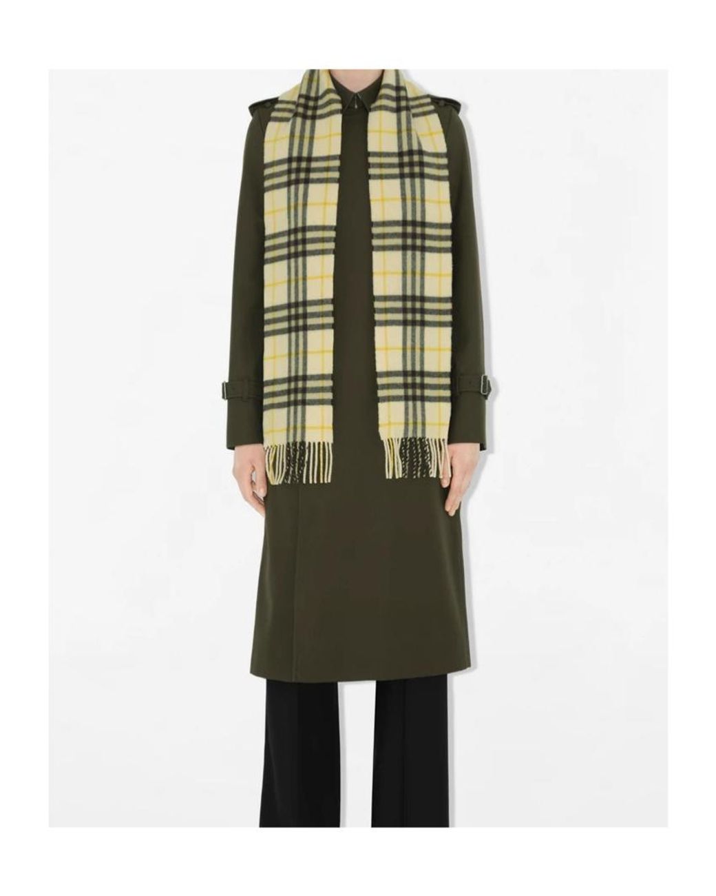 Burberry Metallic Checked Fringe Detailed Scarf for men