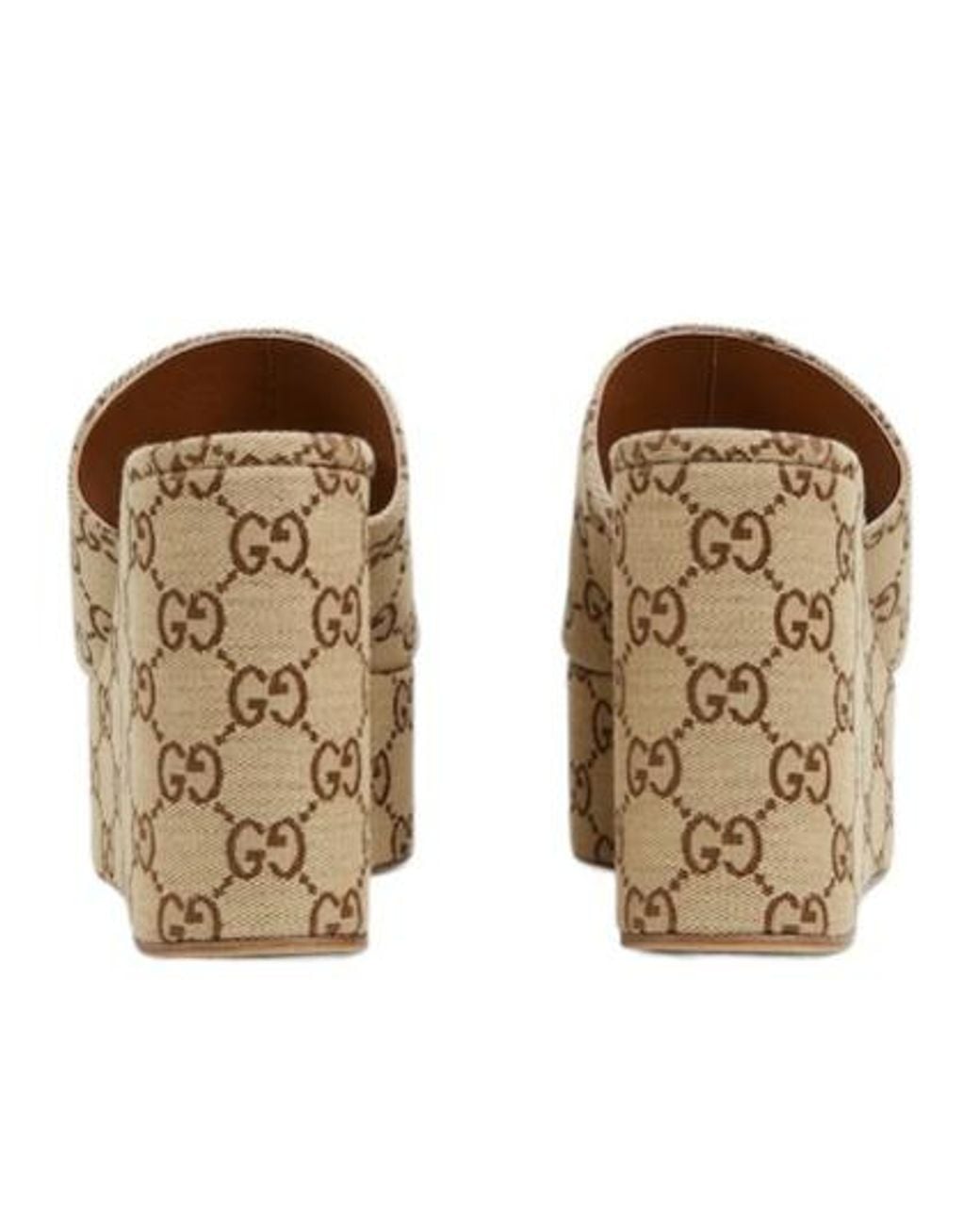 Gucci Natural Horsebit Wedge Sandals
