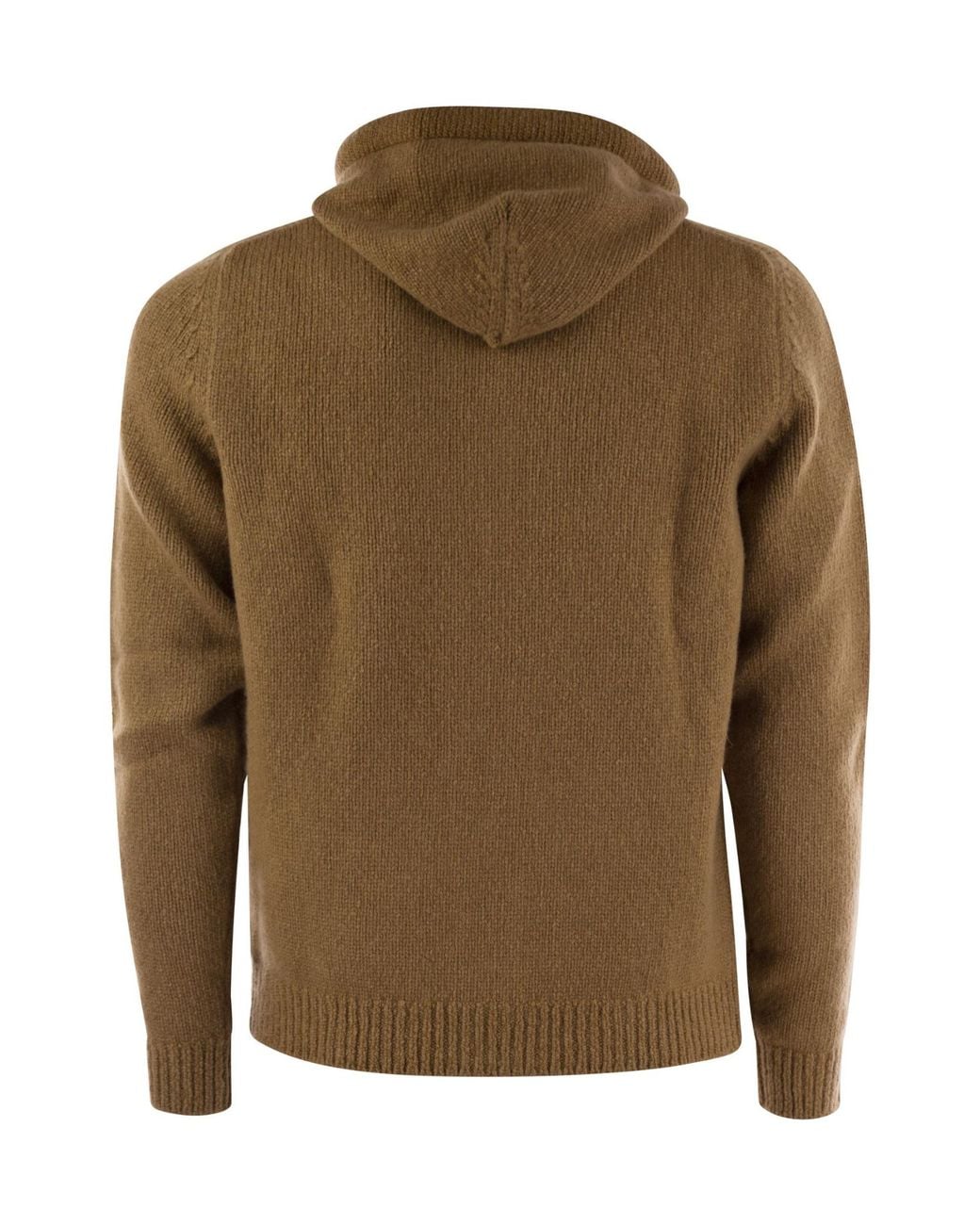 Fedeli Green Hooded Zip-Up Cardigan for men